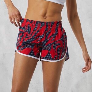 NWOT, New Balance, Accelerate 2.5” Printed Running Shorts, Size XL, Navy & Red